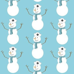 Nurse Snowmen on Blue