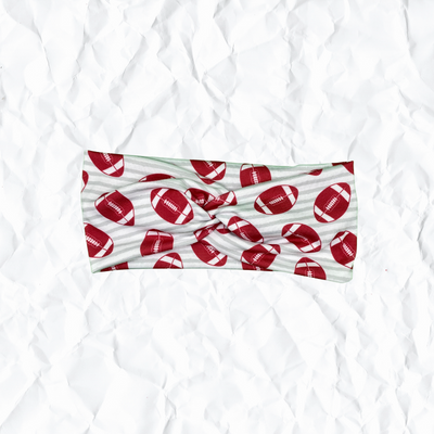 Crimson Footballs on Grey Stripe
