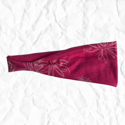 Fuchsia Penciled Floral- Brushed Jersey