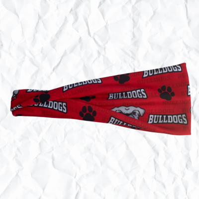 Bulldog Mascot on Red