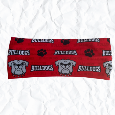 Bulldog Mascot on Red