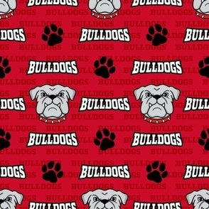 Bulldog Mascot on Red