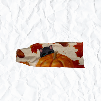 Polartec Fleece-Lined Headband - Pumpkin Cat