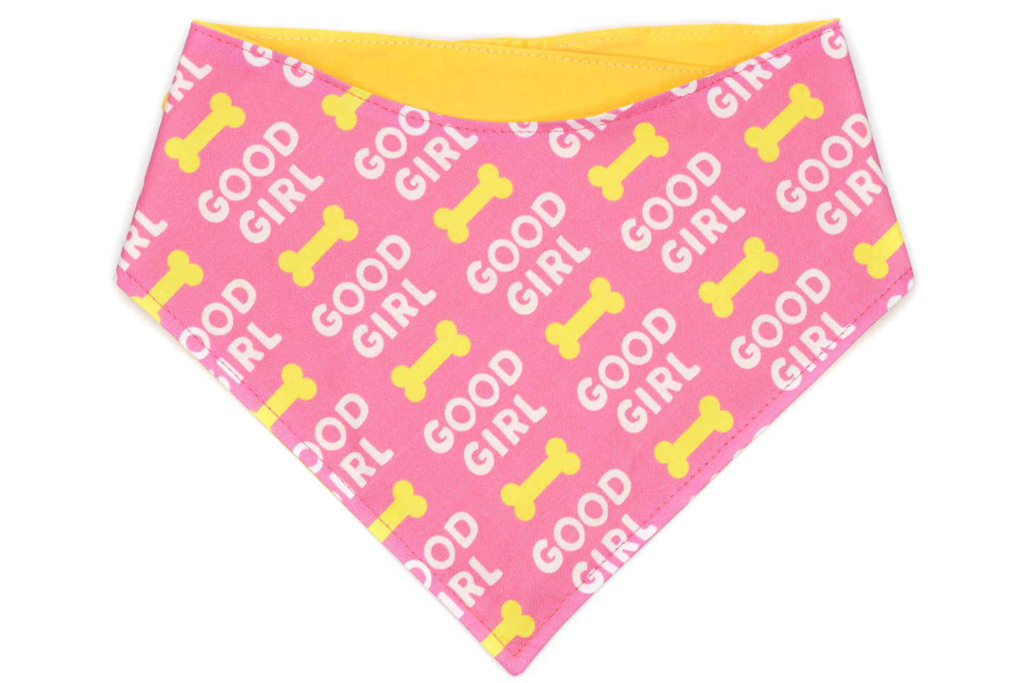 Doggie Bandana - Good Girl Pink, Yellow