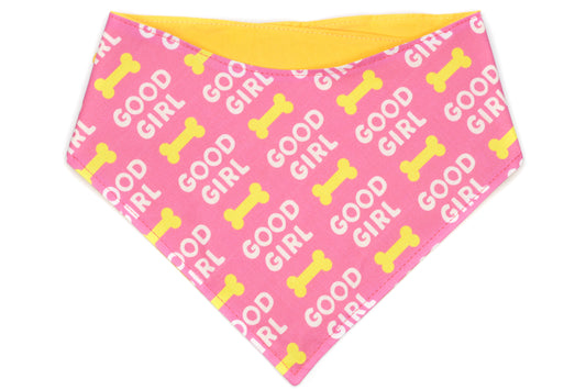 Doggie Bandana - Good Girl Pink, Yellow