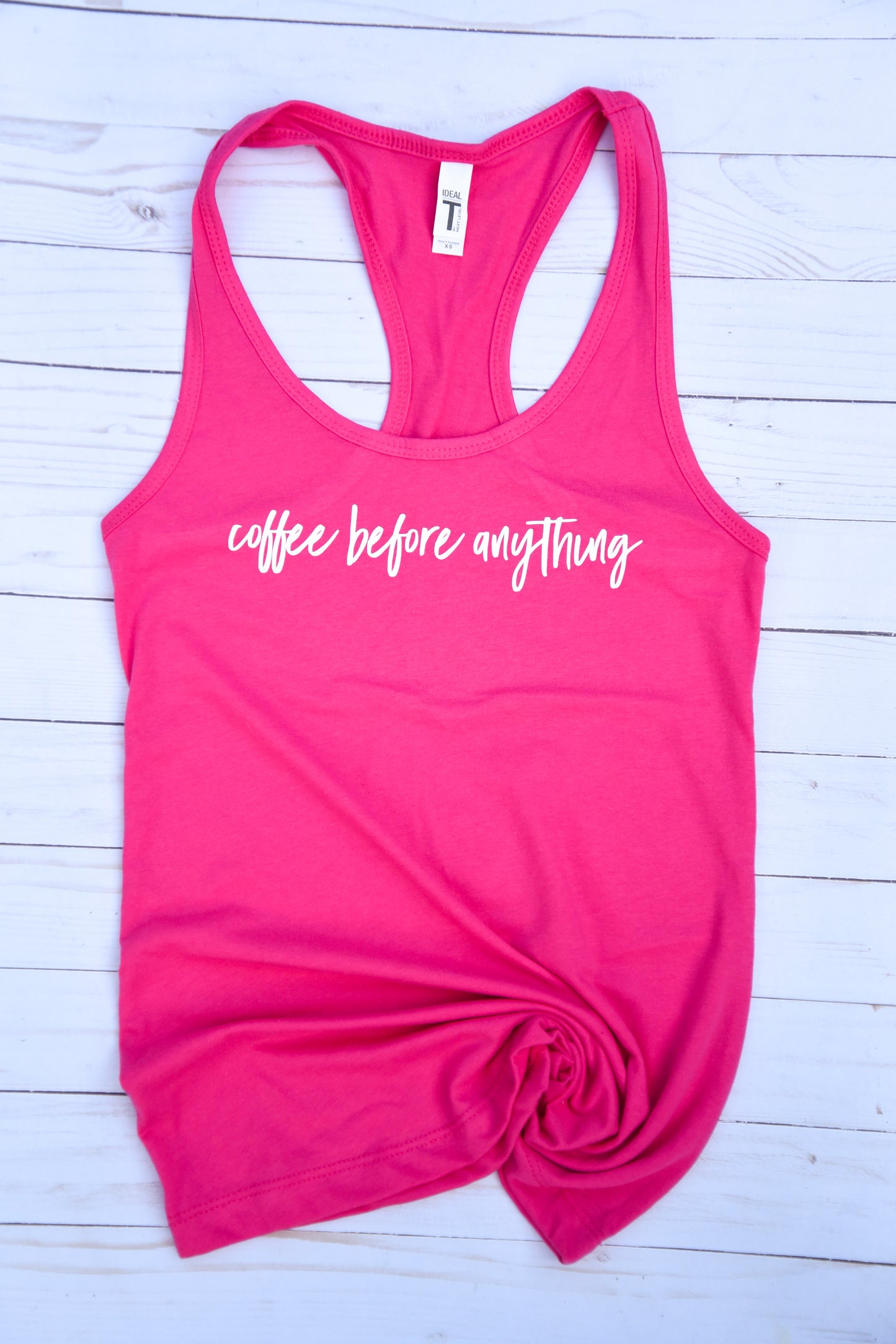 Classic Tank - Coffee Before Anything - Raspberry